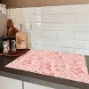 Vloeiend - Olieverf - Roze Inductie beschermer vinyl 3mm klein 276 -sfeer3