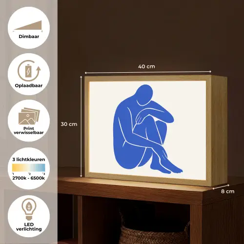 Lichaam - Abstract - Blauw Light Box met batterij (Wandlamp) middel -USP_websiteoverzichtNL