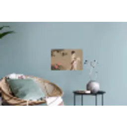 Vrouw - Azië - Kunst - Beige Muursticker klein -plant