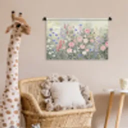 Bloemen - Tuin - Natuur - Kleurrijk Wandkleed katoen klein -wsfeer5_kind
