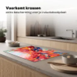 Bloemen - Abstract - Kunst - Modern Inductie beschermer vinyl 3mm klein -sfeer1