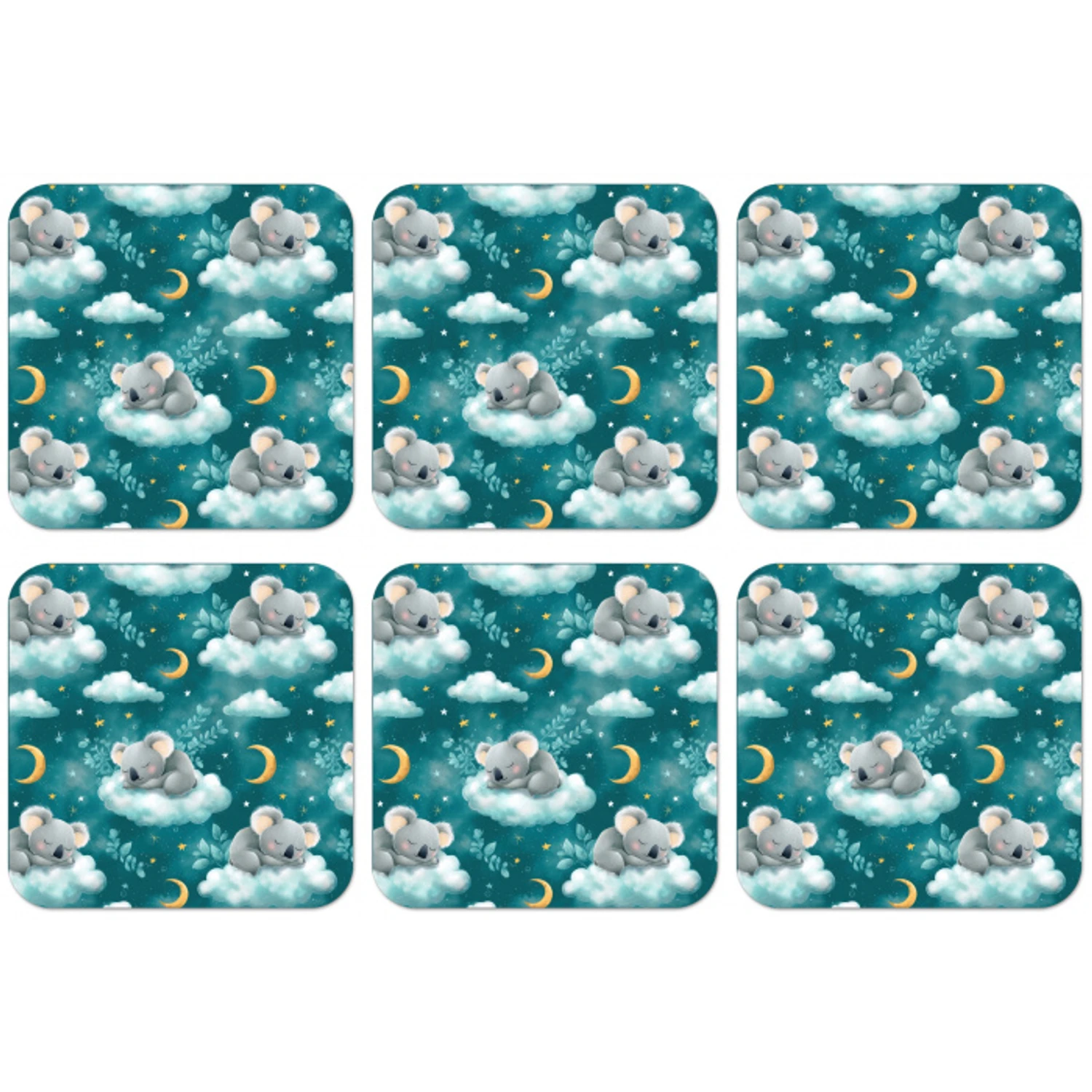 Koala's - Betoverend - Blauw onderzetter kurk middel 366 -zkaufland3dotto