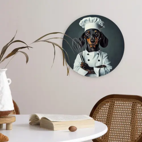 Hond - Garde - Kok Wandcirkel plexiglas klein -sfeer4