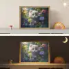 Kitten - Bloemen - Bos - Illustratie - Poes Light Box met batterij (Wandlamp kind) middel -sfeer3_kind