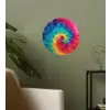 Regenboog - Tie dye - Kleurrijk - Blauw Wandcirkel behangsticker klein -sfeer2