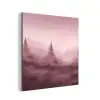 Landschap - Mistig - Roze aluminium wit klein -3d