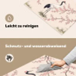Aziatisch - Kraanvogel - Beige Inductie beschemer met haakjes klein -ky-schoon-de