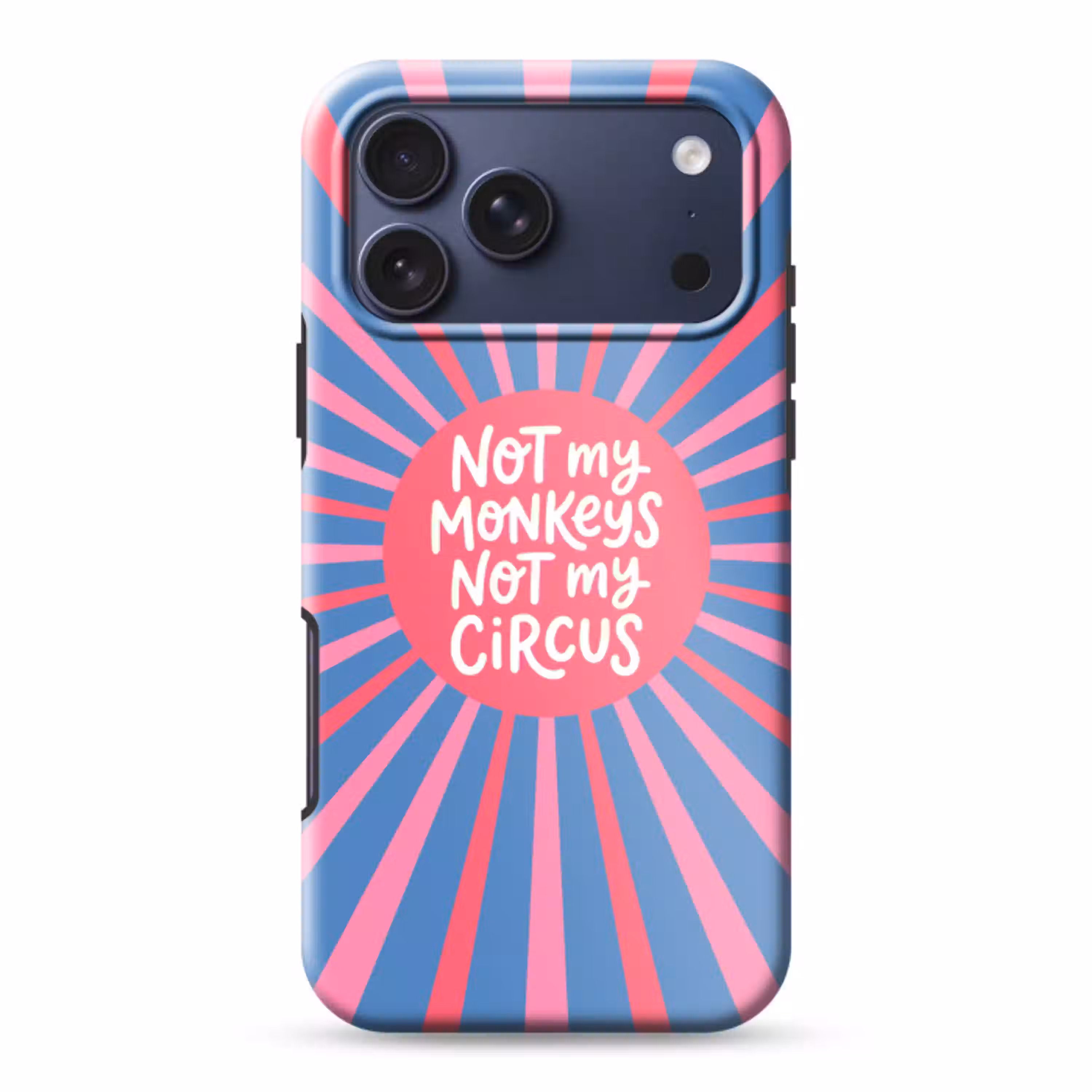 Spreuk - Grafisch - Abstract - Roze - Blauw Toughcase MagSafe Apple iPhone 17 Pro Max klein -3d