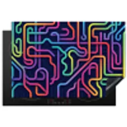 Retro - Abstract - Neon Inductie beschermer vinyl 3mm klein -3d