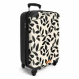 Elegant - Patroon - Zwart - Beige NBS - Handbagage koffer - Volwassenen Unisex middel -productfoto_3d
