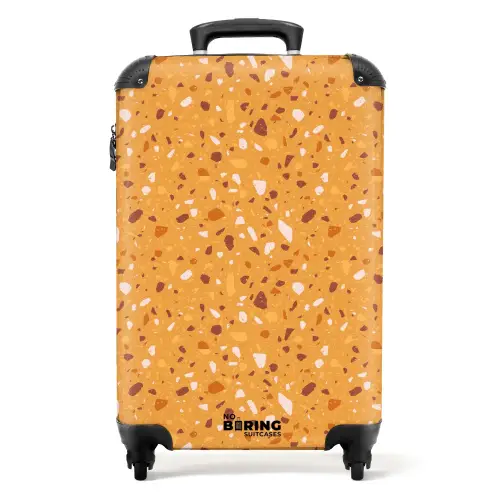 Terrazzo patroon veelkleurig geel NBS - Handbagage koffer - Volwassenen Unisex middel -productfoto_recht