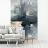 Kunst - Grijs - Goud - Abstract fotobehang vinyl groot -woonkamer