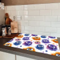 Monstertjes - Aquarel - Kleurrijk Inductie beschermer vinyl 3mm klein 276 -sfeer3