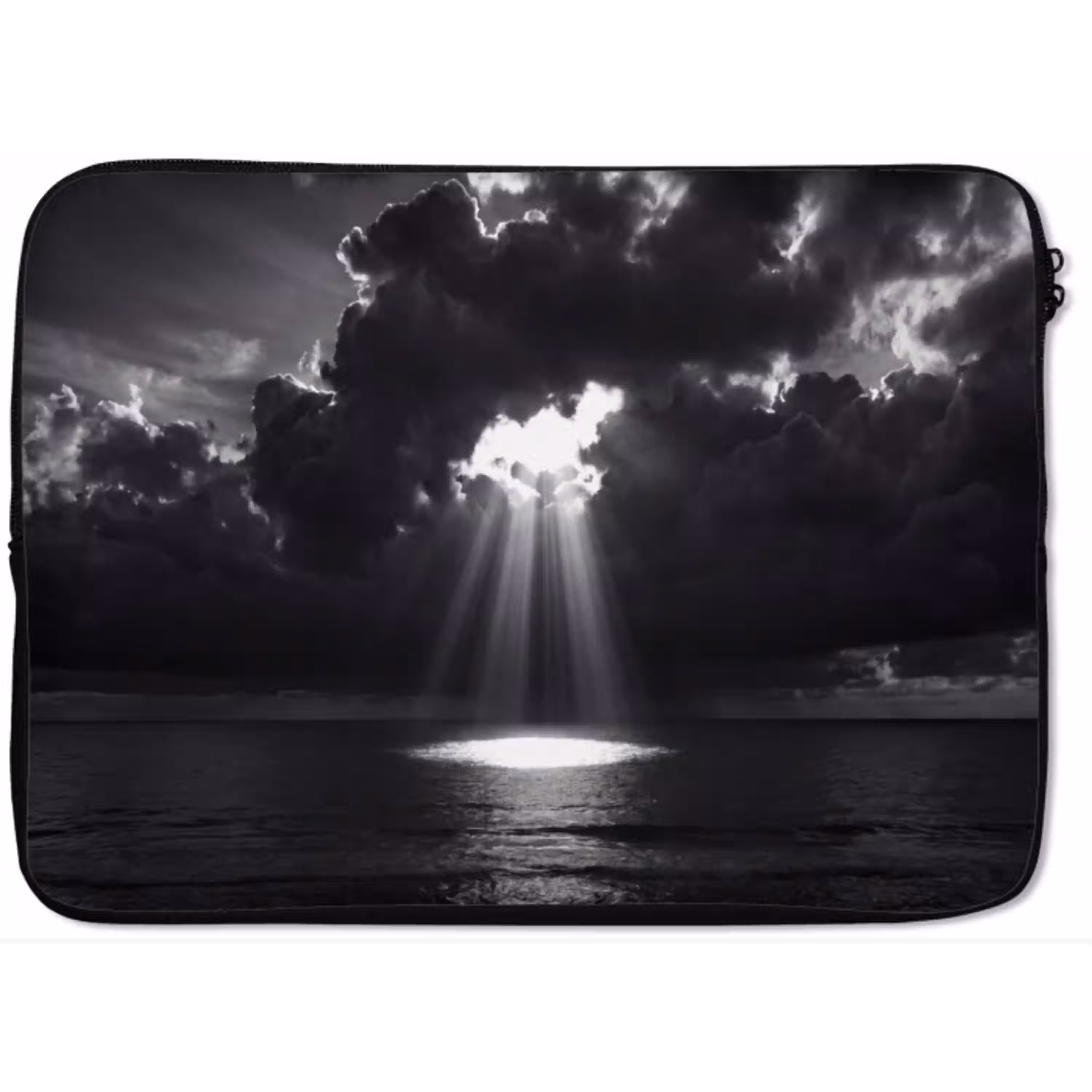 Licht - Wolken - Zee - Zwart-wit - Natuur laptophoes neopreen klein -zkaufland3dotto