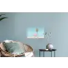 Palmboom - Strandhuis - Roze Muursticker klein -plant