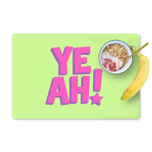 Groen - Neon - Quote Placemat vinyl groot -zzzproduct_Kitchenyeah-website