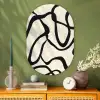 Abstract - Lijnen - Modern - Beige Wandcirkel Ovaal Glas middel -sfeer2