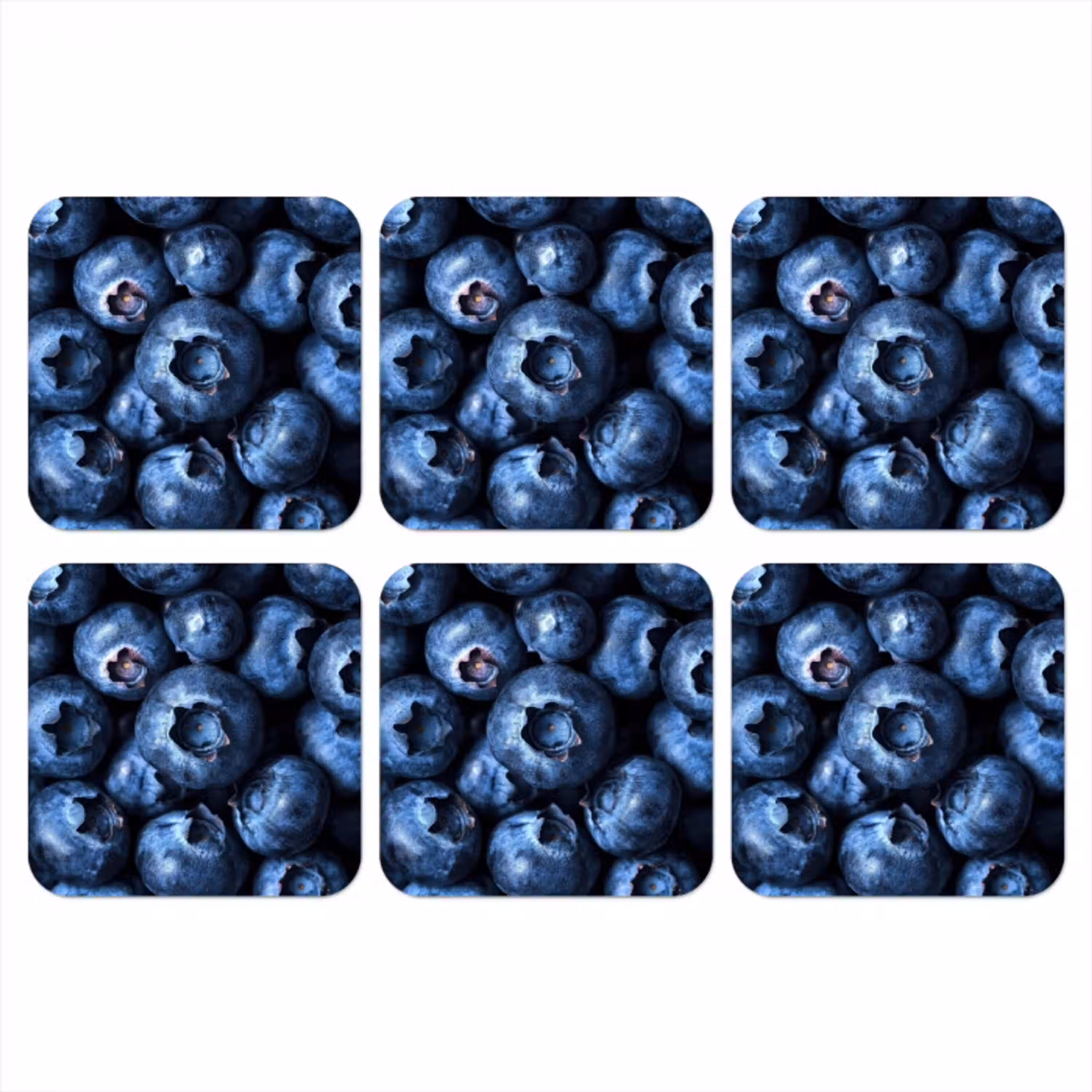 Bessen - Blauw - Fruit onderzetter kurk middel -3d