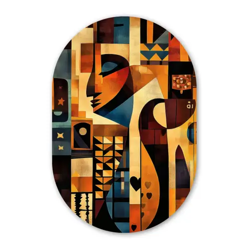 Figuren - Abstract - Symbolen Wandcirkel Ovaal Forex klein -3d