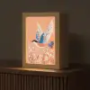 Vogel - Bloesemtakken - Warm - Kleurrijk Light Box met kabel (Tafellamp) klein -z3d_website