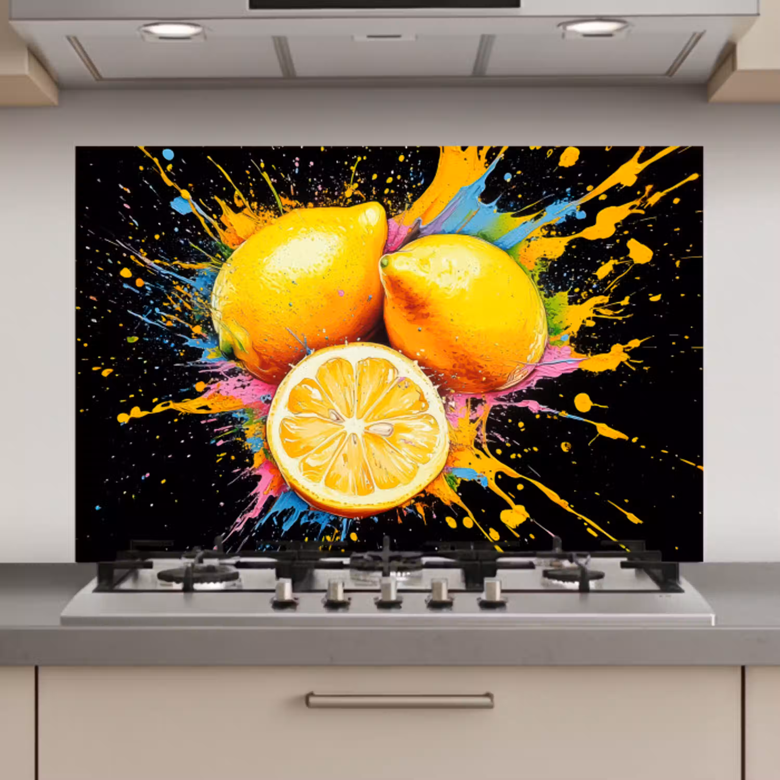 Citroen - Graffiti - Kleurrijk - Verf - Modern keuken achterwand spatscherm klein -3d_website