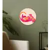 Tijger - Roze - Oranje Wandcirkel kunststof plaat 5mm dik klein -sfeer3