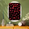 Kersen - Rood Wandcirkel Ovaal Glas middel -sfeer2