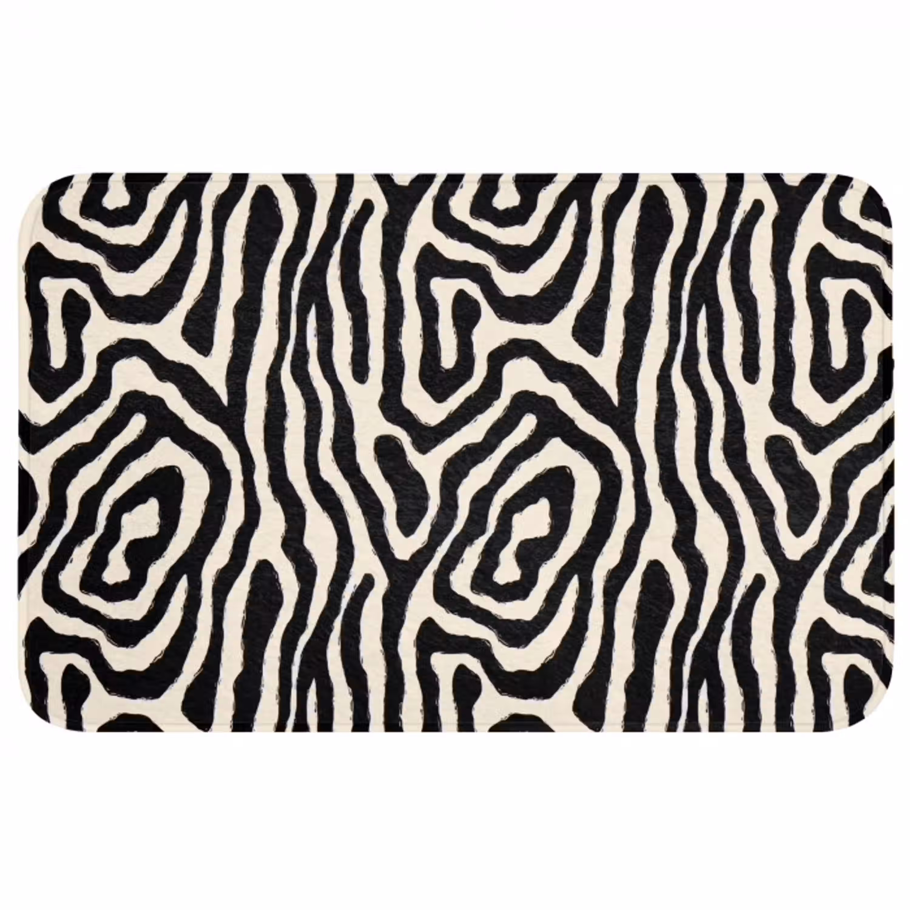 Zebra - Abstract - Zwart Badmat middel 997 -3d