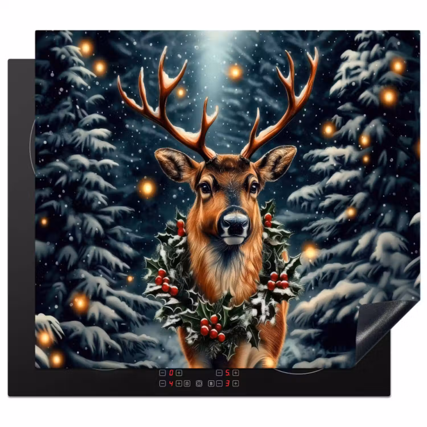 Inductie beschermer - Kerst - Magie - Bos - Kleurrijk