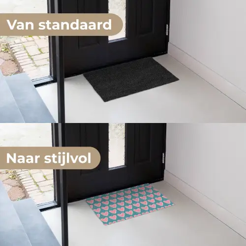 Retro - Hartjes - Patroon Deurmat klein 898 -voor-na_NL