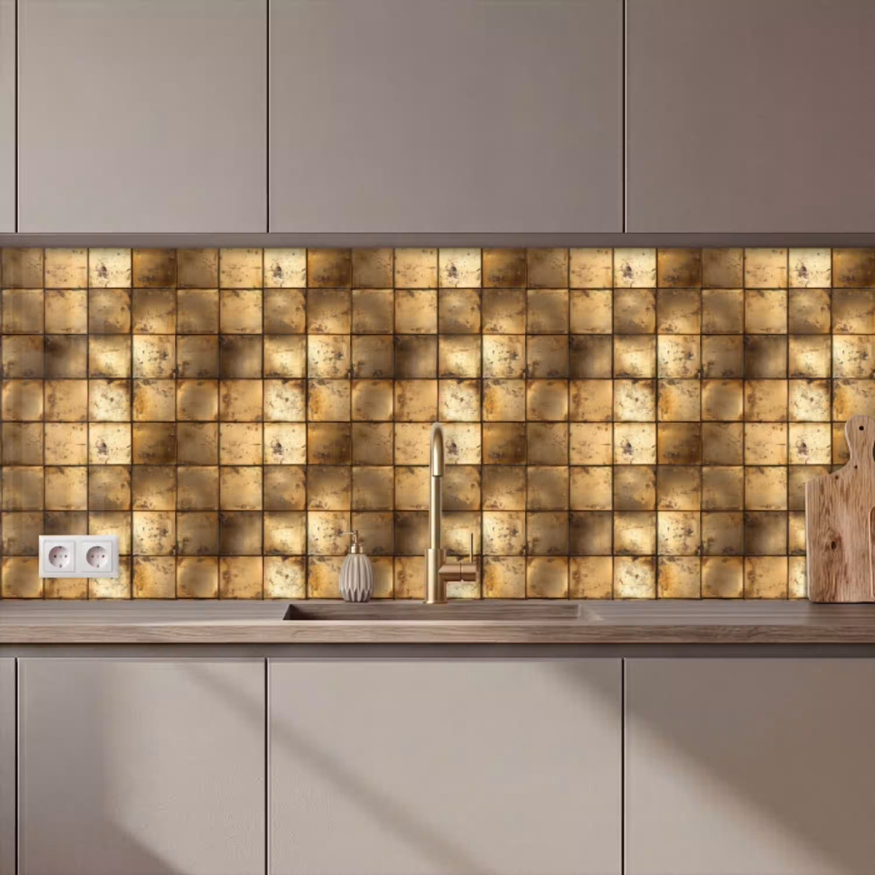 Geometrisch - Tegels - Goud keuken achterwand 2 middel 871 zz_3dshopping
