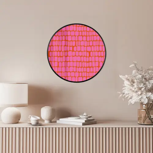 Organisch - Raster - Roze Fotolijst rond zonder passe partout klein 856 -sfeer3