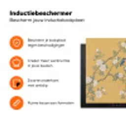 IJsvogels - Bloesem - Geel Inductie beschermer vinyl 3mm klein -zzzzzzz-td-ups
