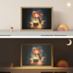 Tovenares - Meisje - Boeken - Toveren Light Box met batterij (Wandlamp kind) middel -sfeer3_kind