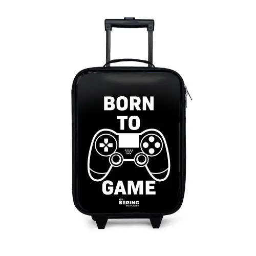 Born to game met controller Kinderkoffer - Zwart klein -3d