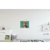 Luipaard - Bloemen - Kroon textielposter latten blank klein -kinderkamer