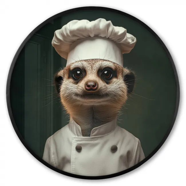 Ronde fotolijst - Dier - Kok - Stokstaartje