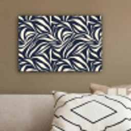 Bladvormen - Blauw - Patroon - Wit canvas 2cm klein 34 -sfeer3