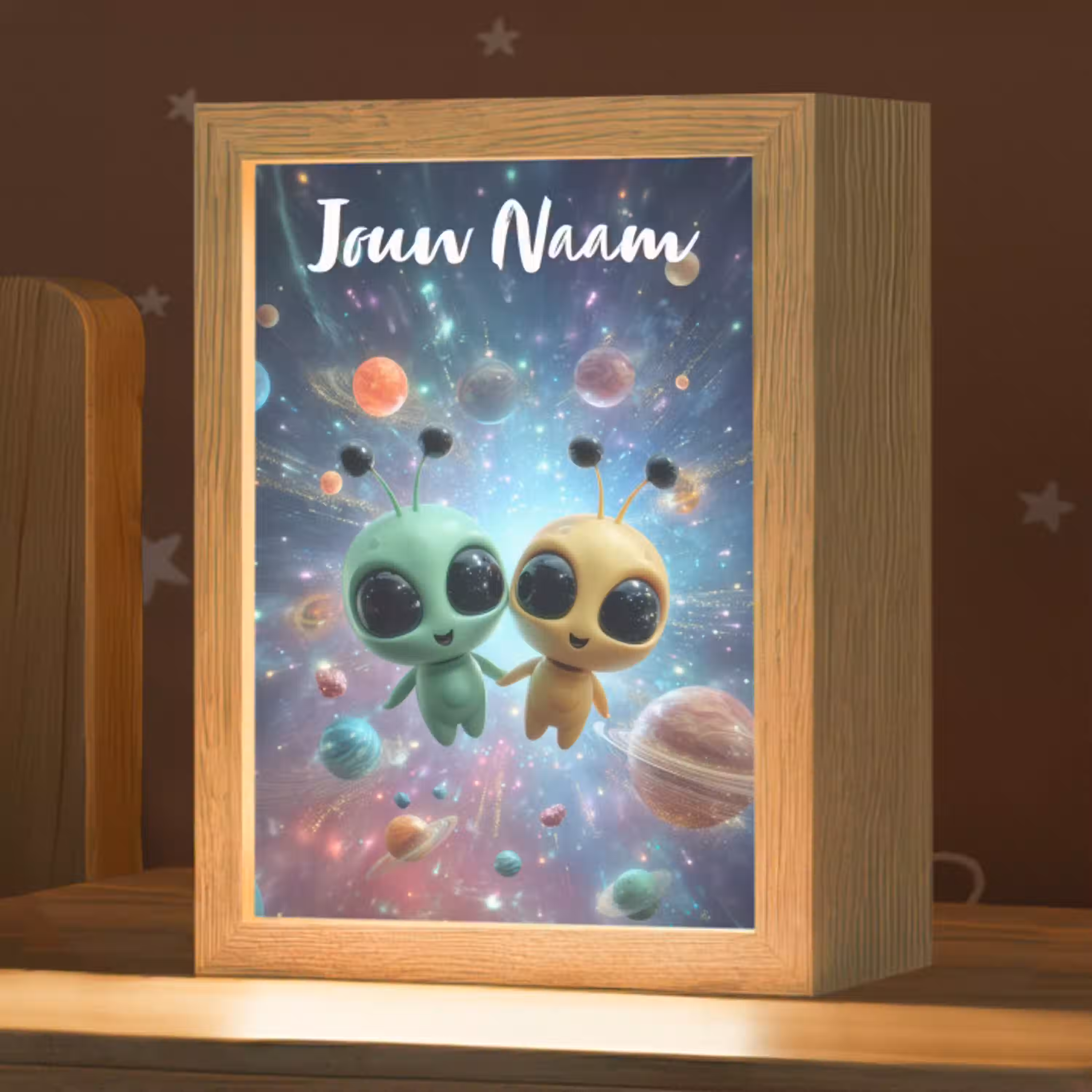 Aliens - Ruimte - Planeten Light Box met kabel (Kinderlampje) klein -zzz_3d_website