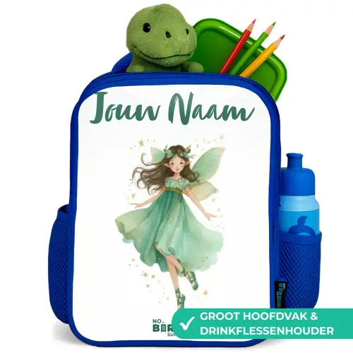 Zwevende groene elf Kinderrugzak - Blauw middel -inhoud_NL