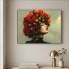Vrouw - Appels - Rood - Bladeren Textielframe - compleet frame klein -sfeer2