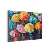 Paraplu's - Schilderij - Kunst - Regenboog aluminium wit klein -3d