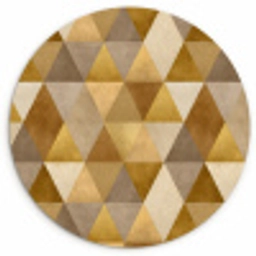 Geometrisch - Driehoek - Goud Wandcirkel kunststof plaat 5mm dik klein 188 -3d