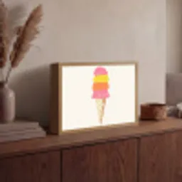 Schepijs - Hoorntje - Illustratie - Minimalistisch Light Box met batterij (Wandlamp) middel -sfeer2