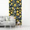 Citroenen - Bloemen - Bladeren - Blauw fotobehang vinyl groot 64 -woonkamer