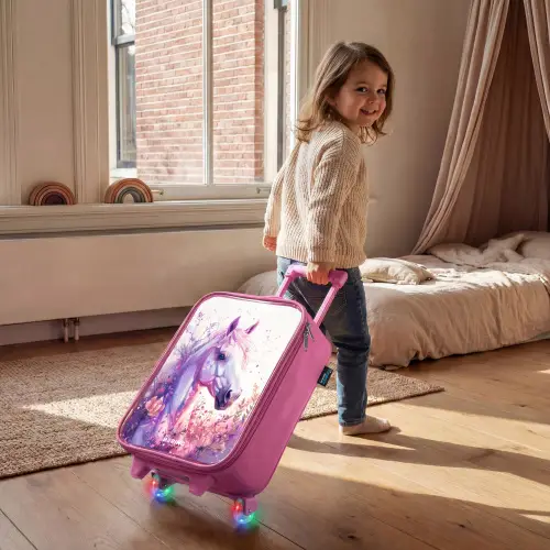 Parelachtige Pony Kinderkoffer - Roze klein -sfeer1