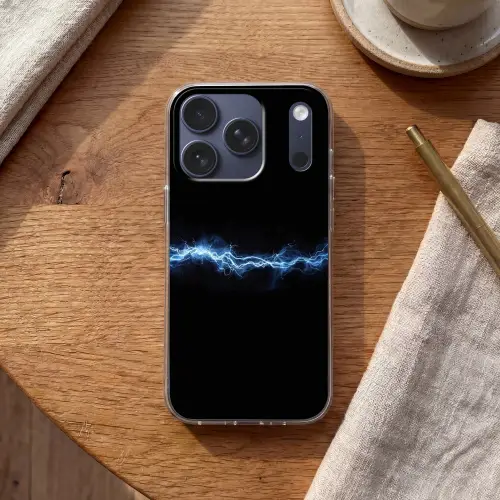 Gaming - Bliksemflits - Blauw - Energie Telefoonhoesje iPhone 17 Pro klein -sfeer1
