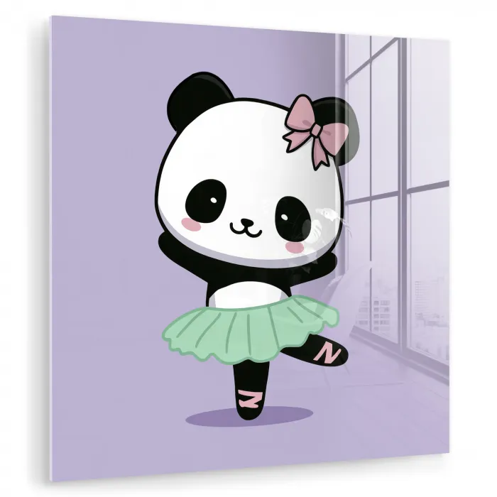 Dansende panda - Paars - Sierlijk - Kawaii plexiglas 5mm klein -zzzproduct_nieuw