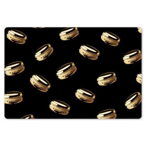 Macarons - Patroon - Goud - Zwart Placemat vinyl groot -zzsfeer1_Kitchenyeah-website