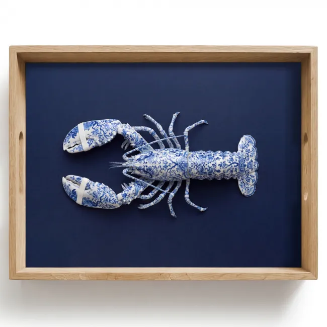 Tray - Lobster - Porcelain - Delft - Blue